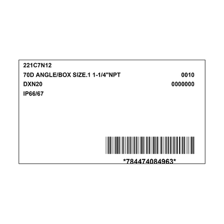 Meltric 221C7N12 BOX/ANGLE ADAPTER 70 DEGREE 221C7N12